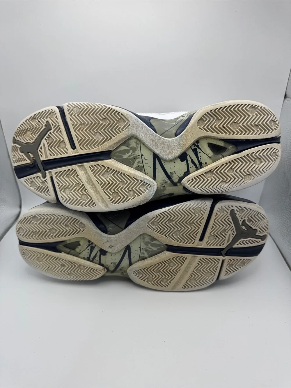 Air Jordan 8.0 Playoffs Georgetown White Midnight Navy 467807-106 Men's Size 9.5